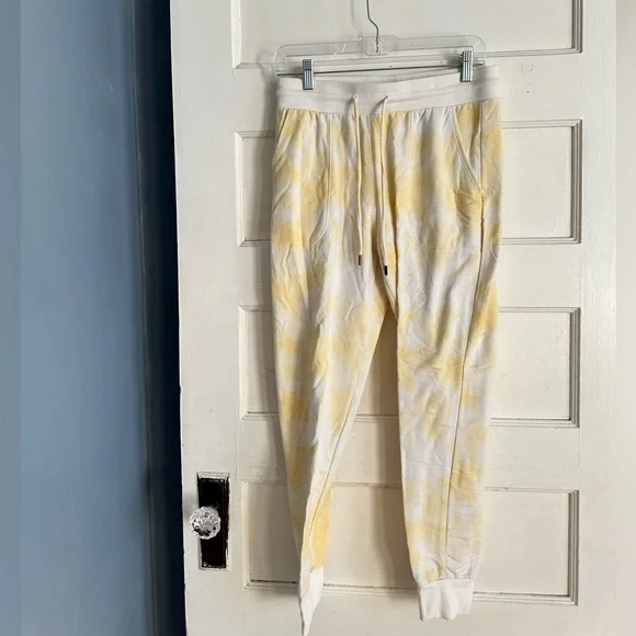 NWOT Stars Above Beautifully Soft Fleece Joggers in Yellow Tie Dye - Picture 2 of 4